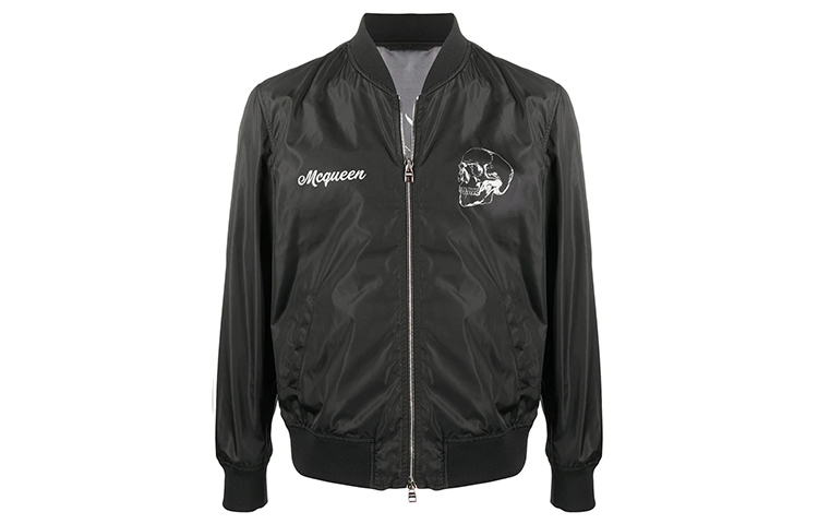 Order Chaqueta Bomber Negra con Calavera Floral de Alexander McQueen 615631-QPR72