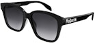 Buy Alexander McQueen Black Frame Gray Lens Sunglasses with Side Logo Unisex Fashion. AM0331SK-001 56