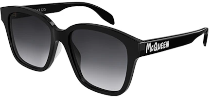 Order Alexander McQueen Black Frame Gray Lens Sunglasses with Side Logo Unisex Fashion. AM0331SK-001 56