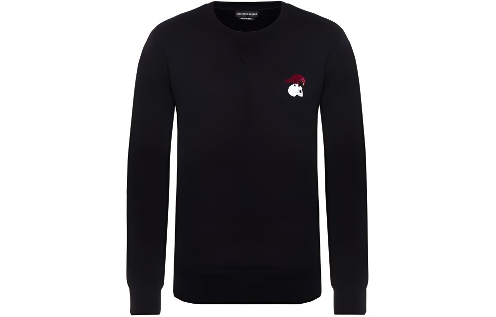 Alexander McQueen Black Graphic Embroidered Long-Sleeve Sweatshirt 520296-QLX23-1000