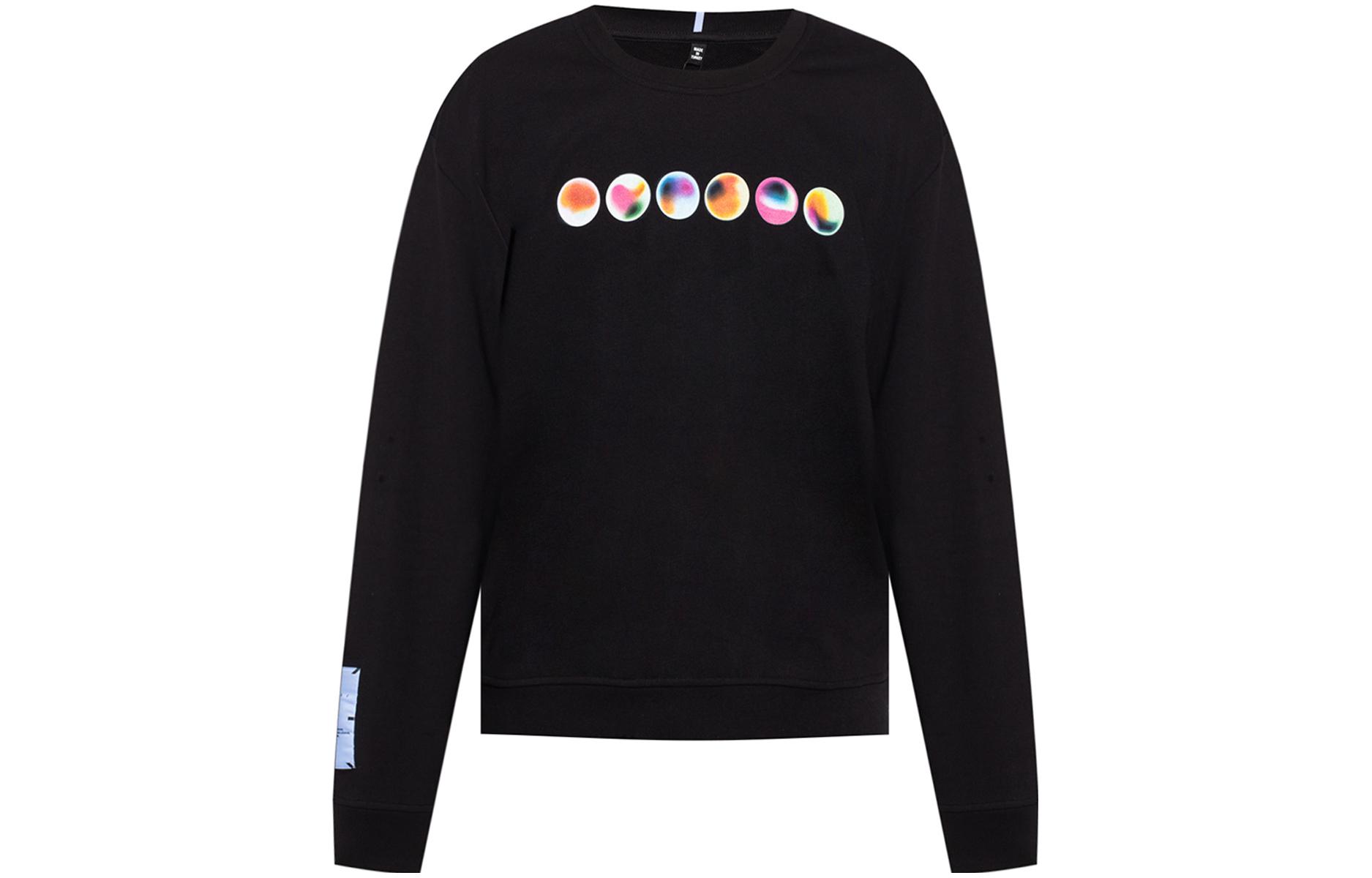 Alexander McQueen Black Graphic Print Crewneck Pullover Sweatshirt Long Sleeve 624715-RRT74-1000