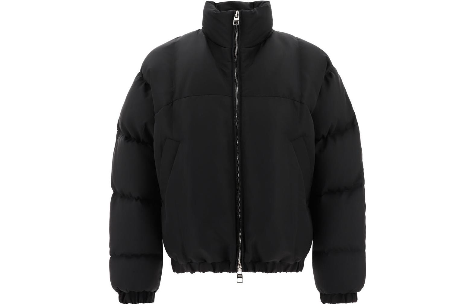 Alexander McQueen Black High-Neck Zip-Up Jacket 758808-QVR77-1000