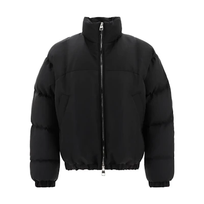 Alexander McQueen Black High-Neck Zip-Up Jacket 758808-QVR77-1000