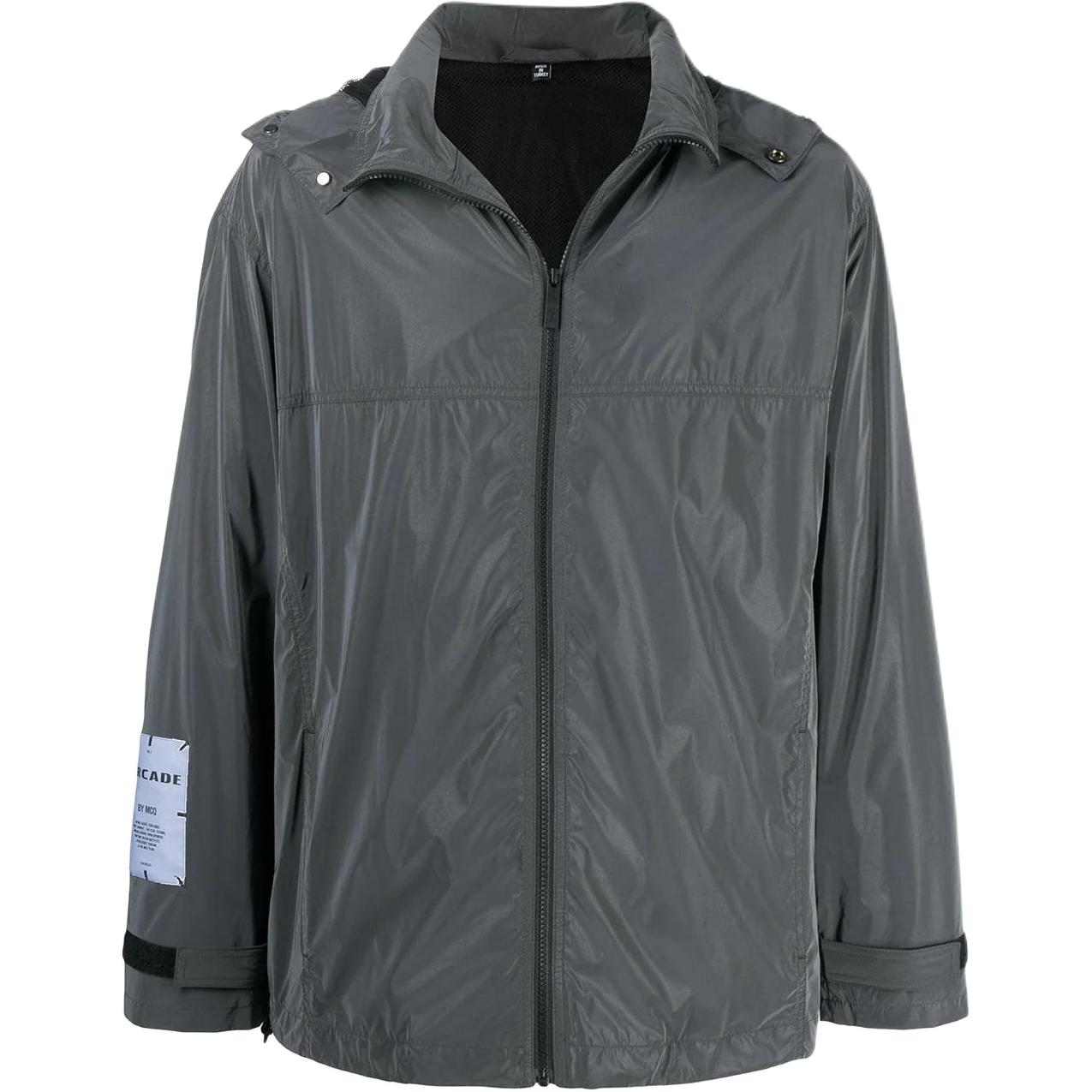 Alexander McQueen Black High Neck Logo Patch Zip-Up Hoodie Jacket 623409RPF261033