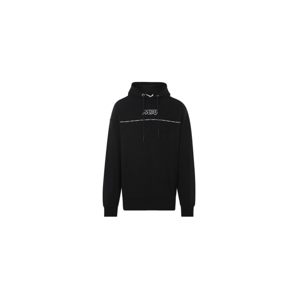 Alexander McQueen Black Hoodie with Letter Logo Print Long Sleeve Design 565166-RNH34-1000