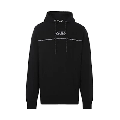 Alexander McQueen Black Hoodie with Letter Logo Print Long Sleeve Design 565166-RNH34-1000