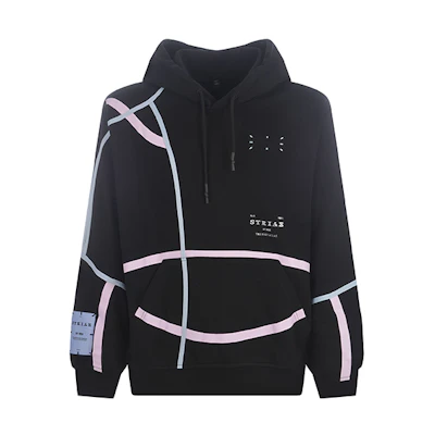 Alexander McQueen Black Hoodie with Line Details 624727-RST77-1000