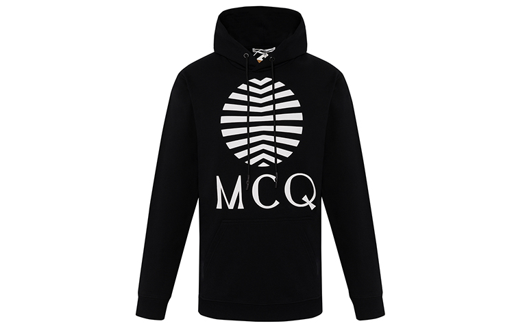 Alexander McQueen Black Hoodie with Logo Lettering Design 545412-ROT08-1000
