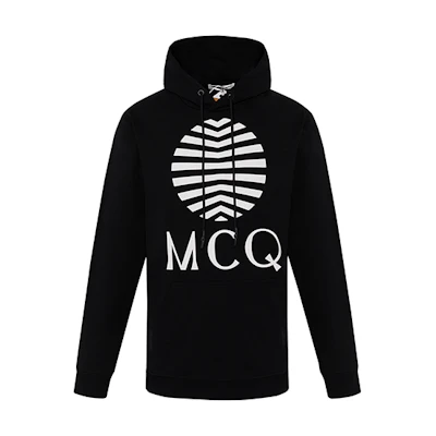 Alexander McQueen Black Hoodie with Logo Lettering Design 545412-ROT08-1000
