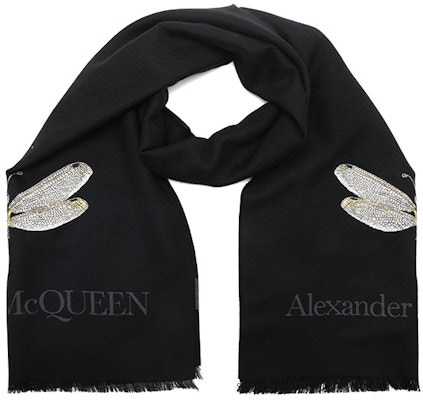 亞歷山大麥昆 黑色昆蟲圖案提花針織圍巾 - 男女通用 7751694249Q1078 Lookbook 亞歷山大麥昆 黑色昆蟲圖案提花針織圍巾 - 男女通用 7751694249Q1078