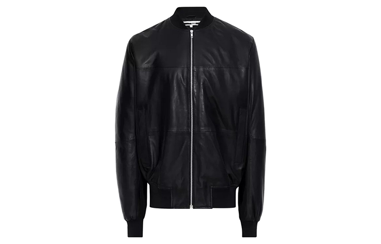 Alexander McQueen Black Lambskin Solid Color Jacket 476763-RKS01-1000