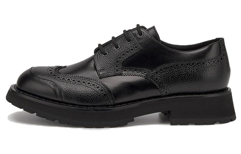 Alexander McQueen Black Leather Lace-Up Derby Shoes 727825WHSWL1000