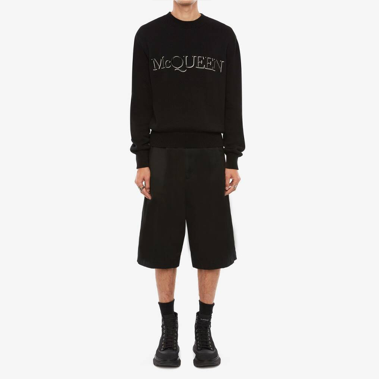 Lookbook 알렉산더 맥퀸 블랙 레터 자수 크루넥 스웨터 651184-Q1XAY-1011