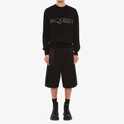 알렉산더 맥퀸 블랙 레터 자수 크루넥 스웨터 651184-Q1XAY-1011 Lookbook 알렉산더 맥퀸 블랙 레터 자수 크루넥 스웨터 651184-Q1XAY-1011