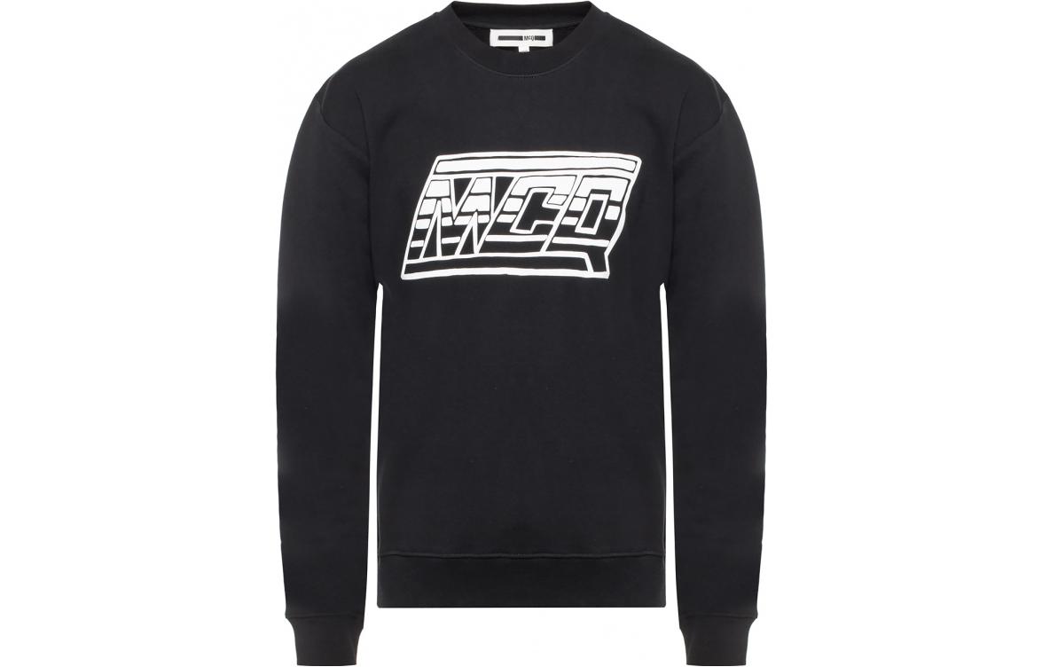 Alexander McQueen Black Letter Print Crewneck Oversized Sweatshirt for Men 348190-RNR08-1000