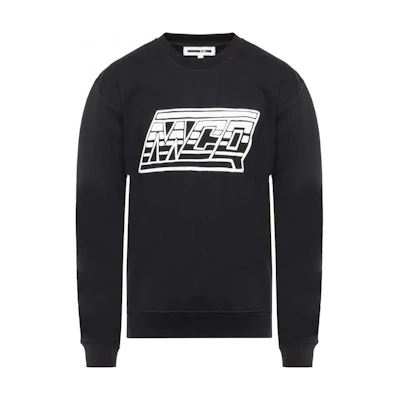 Alexander McQueen Black Letter Print Crewneck Oversized Sweatshirt for Men 348190-RNR08-1000