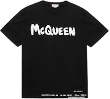 Alexander McQueen Black Letter Print T-Shirt 622104QPZ570901 Alexander McQueen Black Letter Print T-Shirt 622104QPZ570901