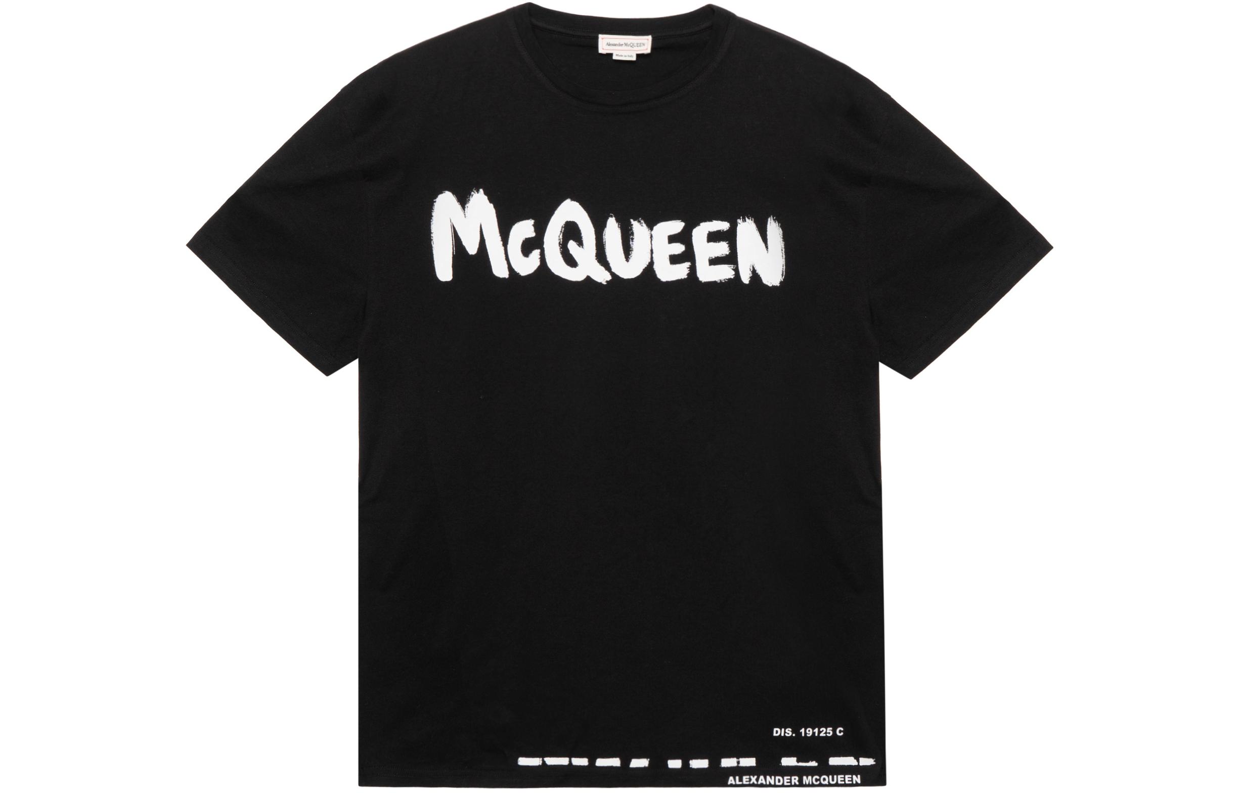 Order Alexander McQueen Black Letter Print T-Shirt 622104QPZ570901