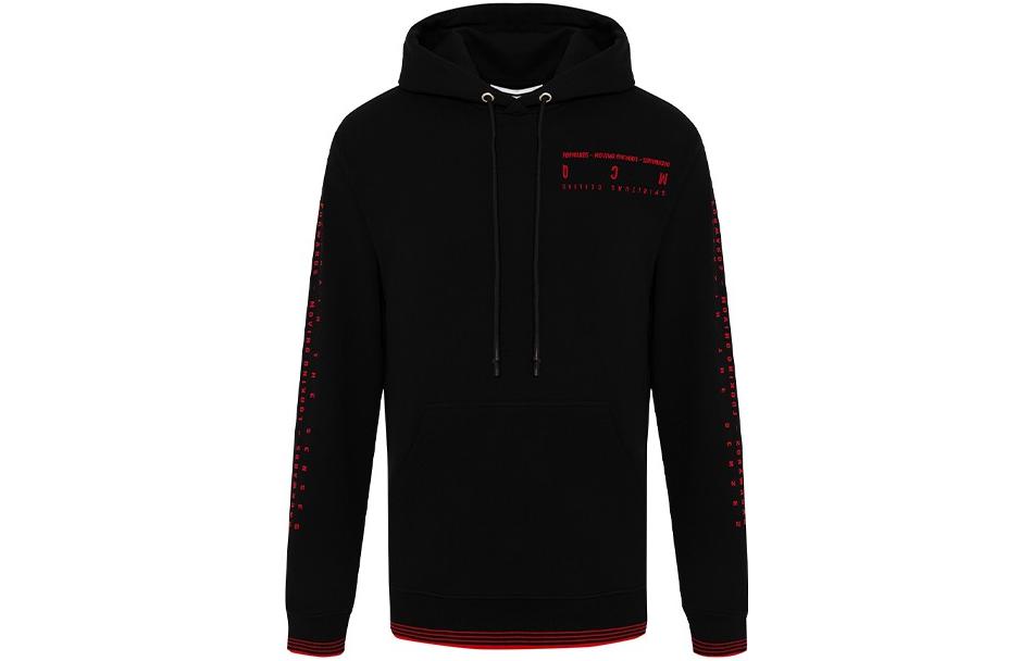 Alexander McQueen Black Logo Embroidered Swallow Hoodie for Men 545412-ROT25-1000