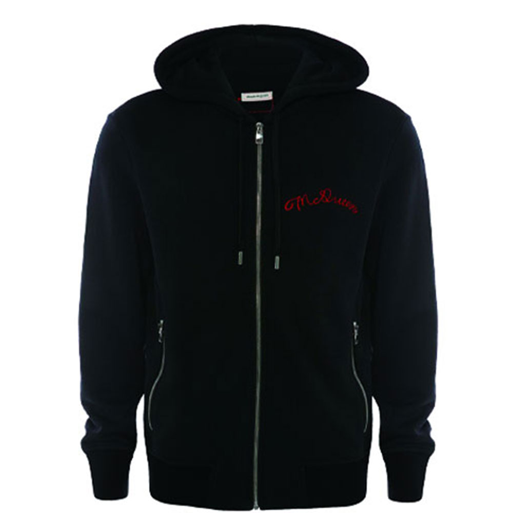 Alexander McQueen Black Logo Hoodie Long Sleeve Sweatshirt 599617QOZ820901