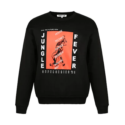 Alexander McQueen Black Loose Fit Letter Logo Crewneck Sweatshirt 494726-RLT48-1000