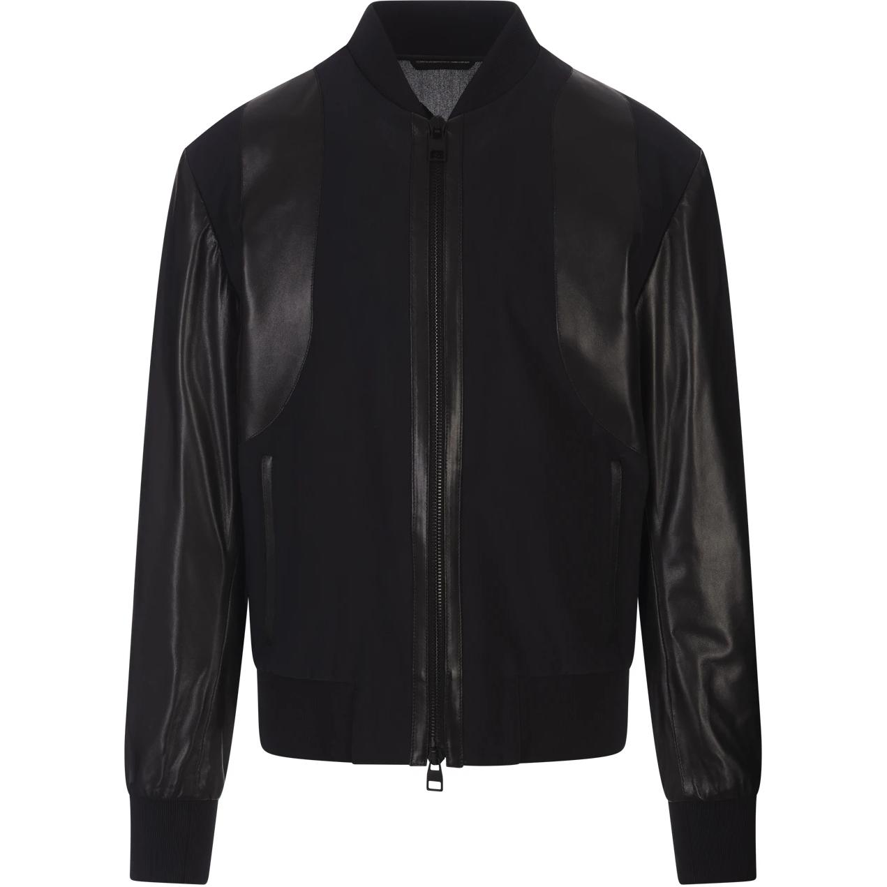 Alexander McQueen Black Patchwork Baseball Collar Jacket 782720-Q5AM2-1000