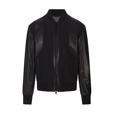 Alexander McQueen Black Patchwork Baseball Collar Jacket 782720-Q5AM2-1000