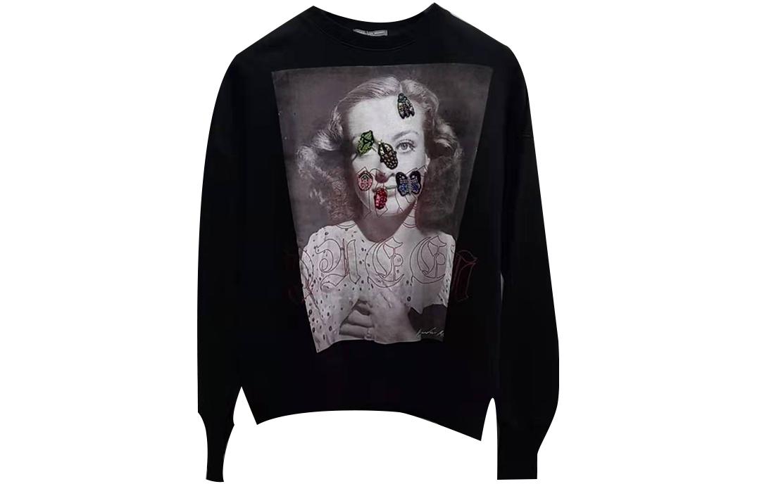 Alexander McQueen Black Photo Print Crewneck Sweatshirt AM5433-51QLZ-0901