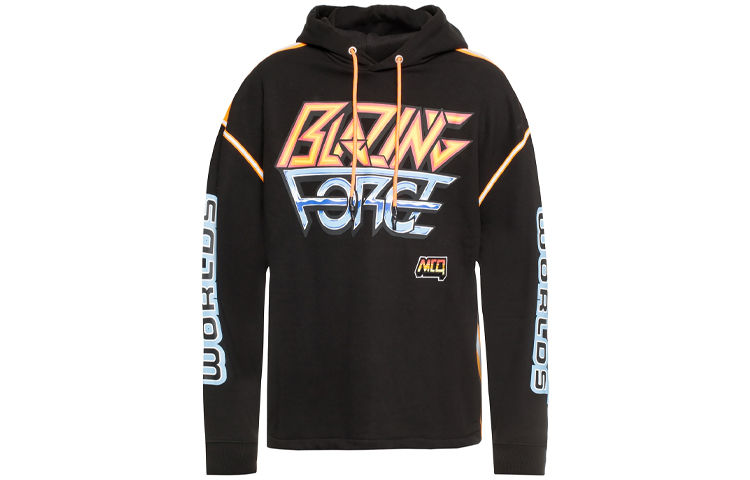 Alexander McQueen Black Printed Drawstring Hoodie 562325-RNH10-1000