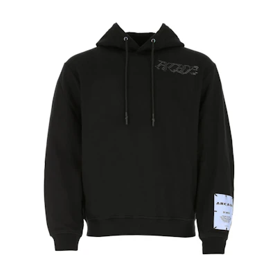 Alexander McQueen Black Printed Hoodie Long Sleeve Sweatshirt 625092-RPJ59-1000