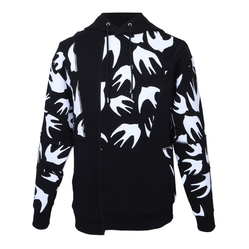 Alexander McQueen Black Printed Hoodie Pullover 500066-RLJ65-1000