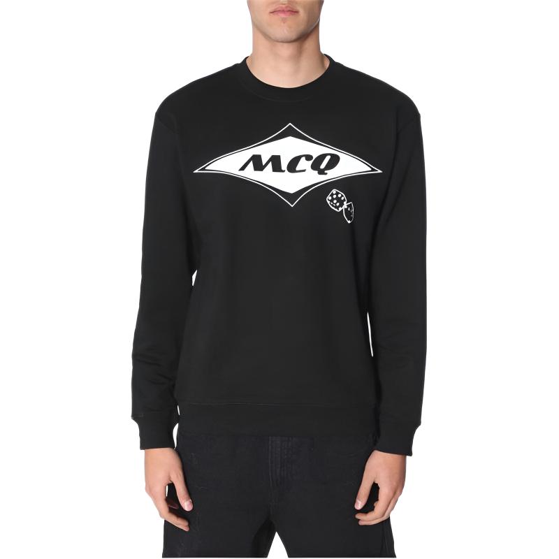 Alexander McQueen Black Pullover Lettering Print Sweatshirt 545415-RMT77-1000