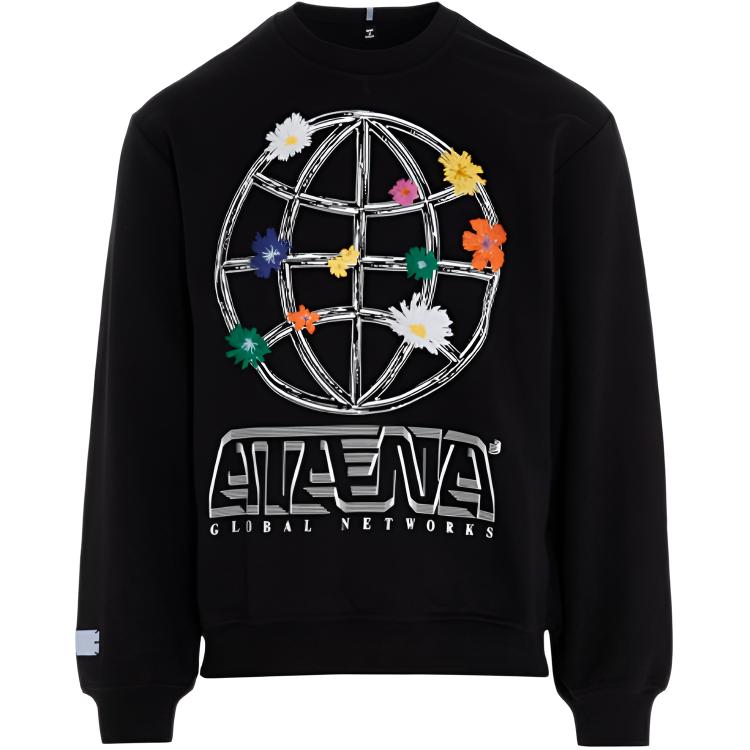Alexander McQueen Black Pullover Sweatshirt with Solid Logo Print 624832-RPJ47-1000