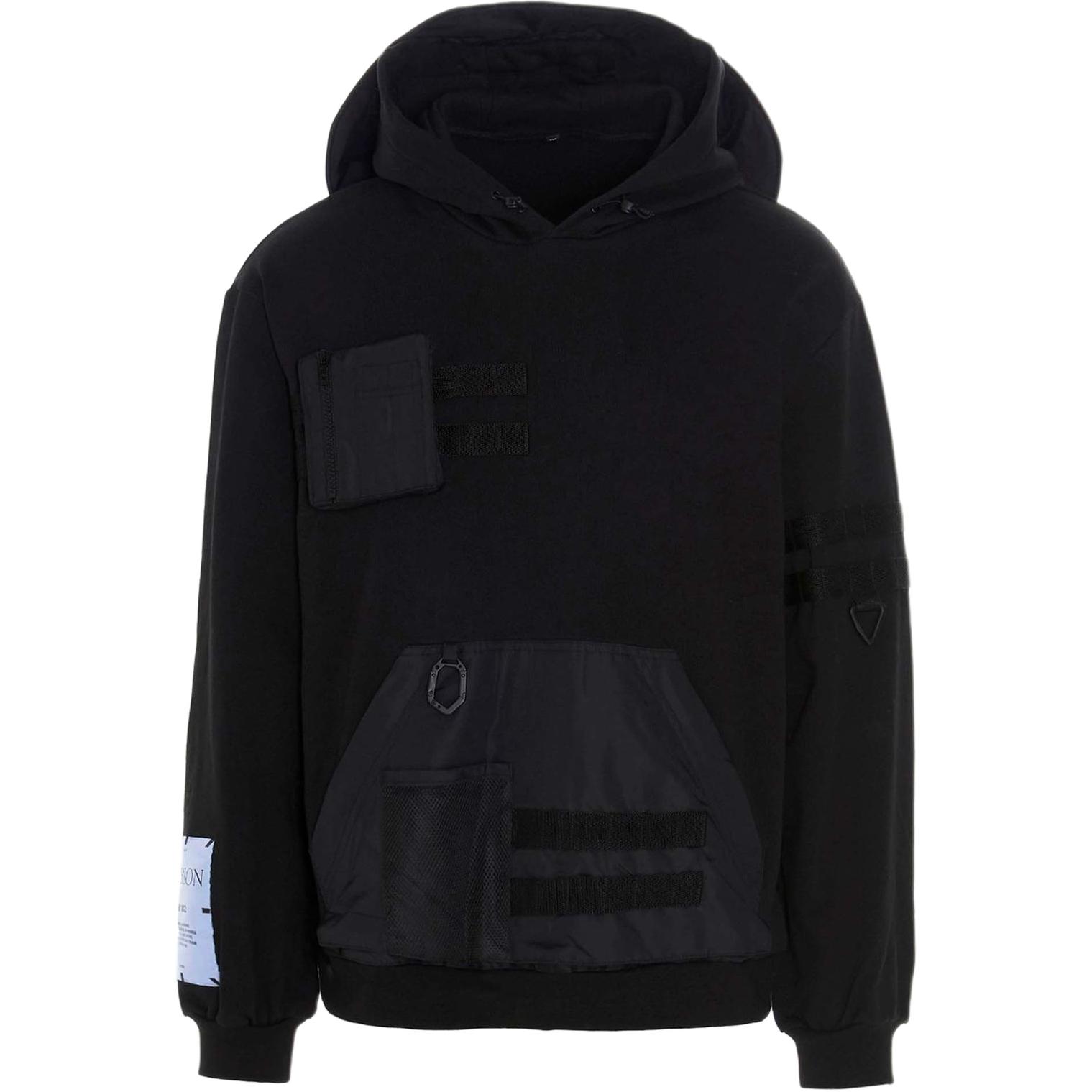 Alexander McQueen Black Pullover Sweatshirt with Solid Patchwork 638930-RQT13-1000