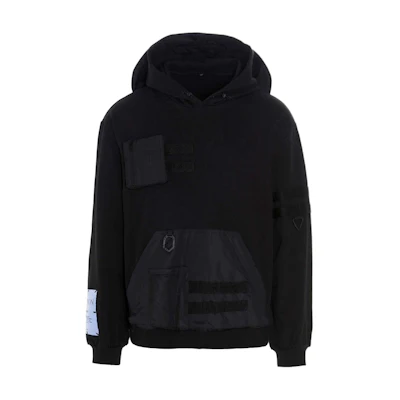 Alexander McQueen Black Pullover Sweatshirt with Solid Patchwork 638930-RQT13-1000