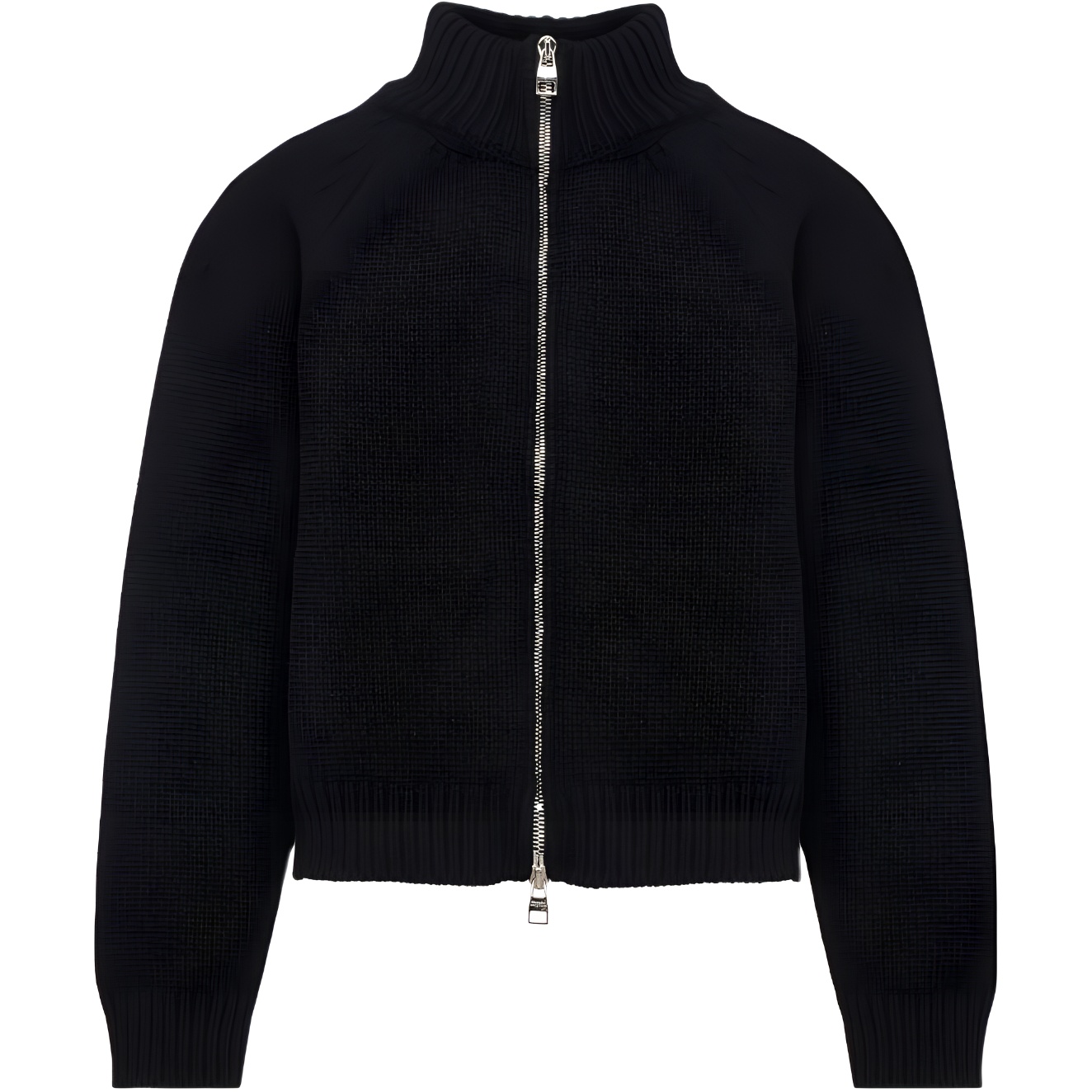 Alexander McQueen Black Ribbed Trim Zip-Up Jacket with Colorblock Logo 775838-Q1A7Z-1080