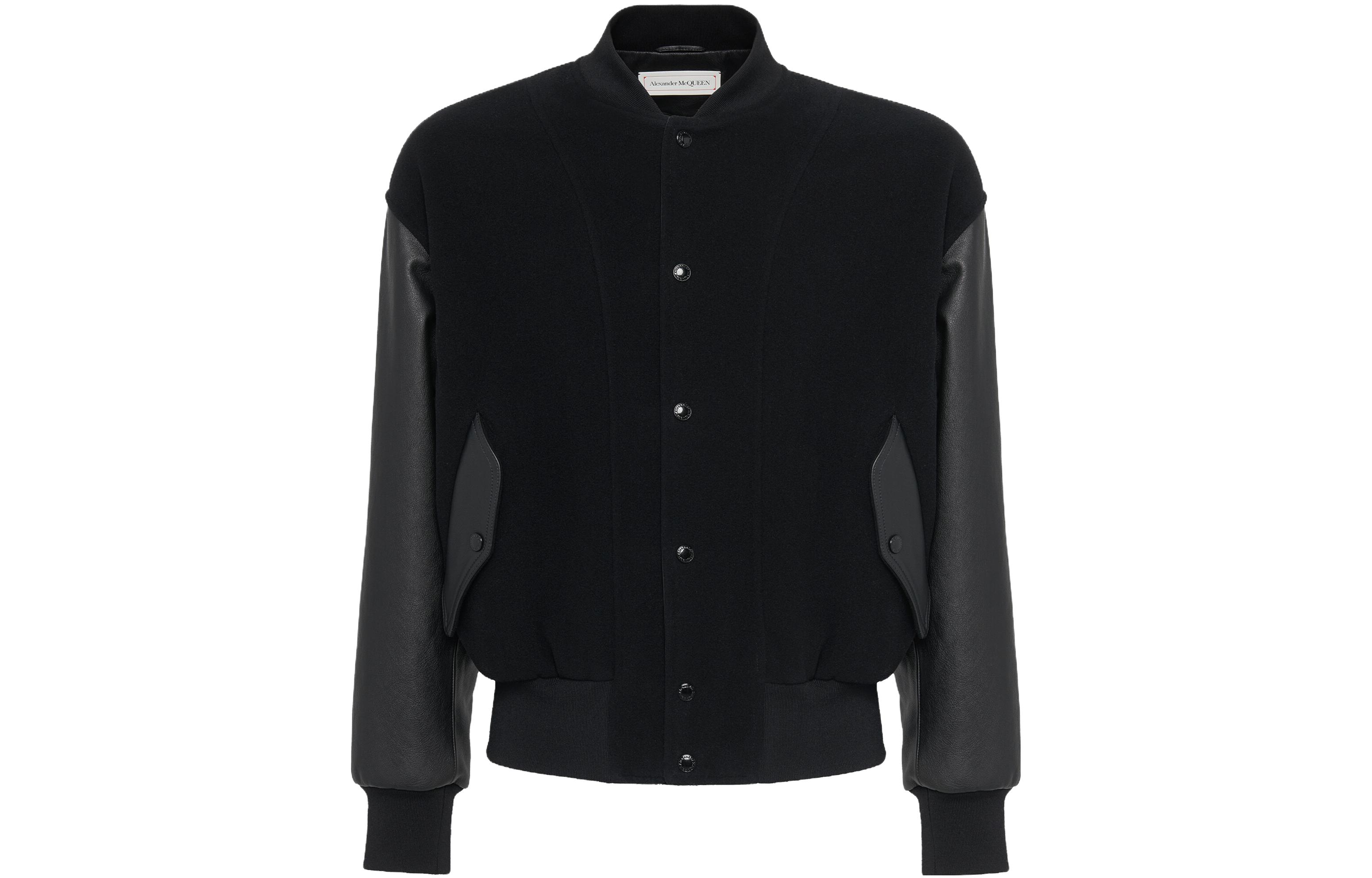 Alexander McQueen Black Single-Breasted Jacket with Micro Logo 760447-Q5HXX-1000