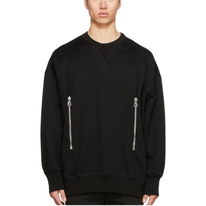 Alexander McQueen Black Slim-Fit Zip Pullover Crewneck Sweatshirt 687751-QSX56-1010