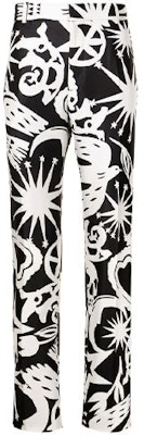 アレキサンダー・マックイーン ブラック スリムフィット 大柄デザイン カジュアルパンツ 666206-QRW80-BLACK Order アレキサンダー・マックイーン ブラック スリムフィット 大柄デザイン カジュアルパンツ 666206-QRW80-BLACK