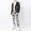 Lookbook アレキサンダー・マックイーン ブラック スリムフィット 大柄デザイン カジュアルパンツ 666206-QRW80-BLACK