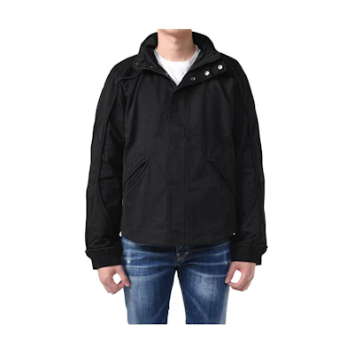 Alexander McQueen Black Solid Color Stand Collar Loose Fit Jacket 695908-RTA15-1000