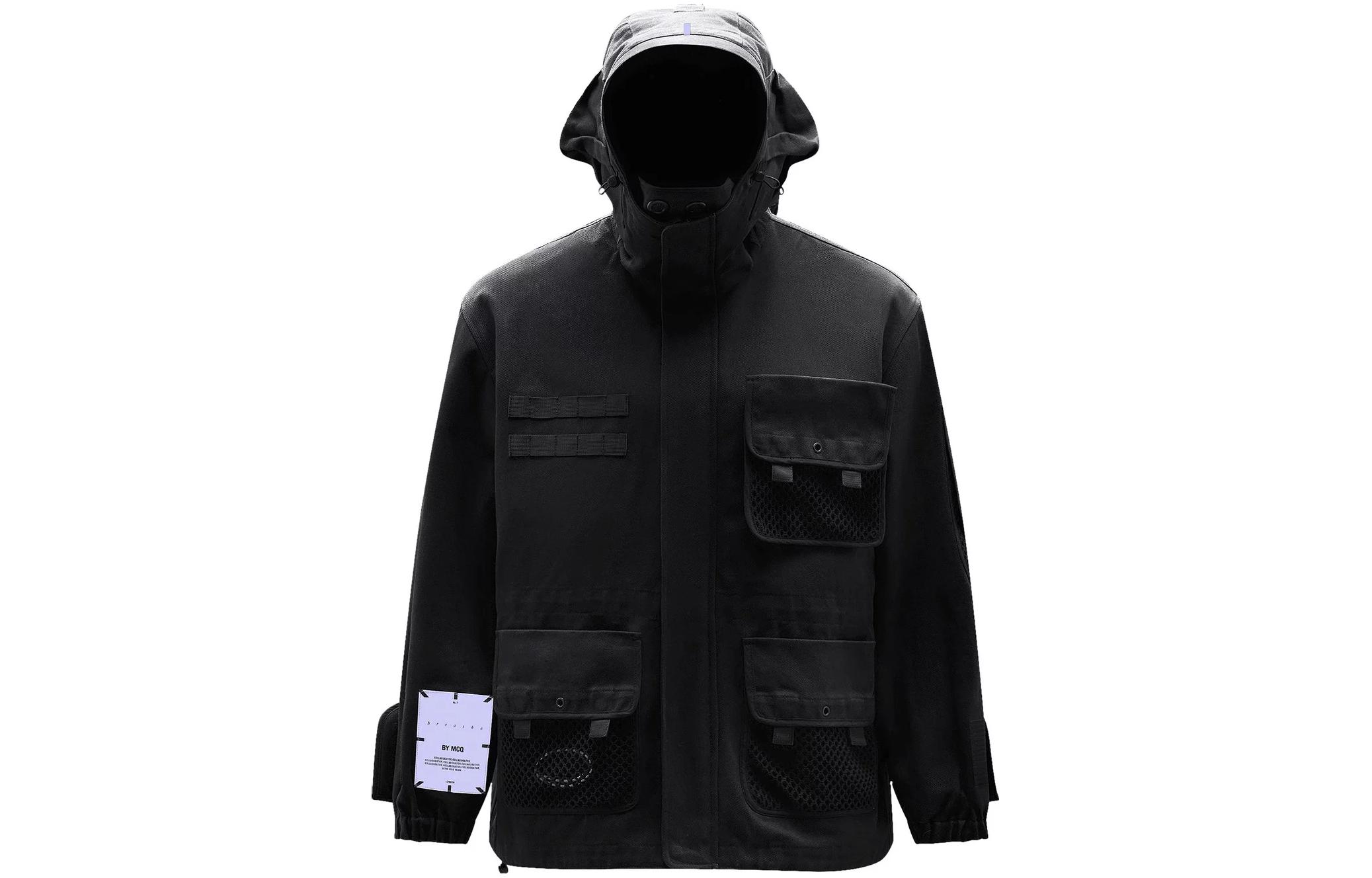 Alexander McQueen Black Solid Color Utility Hooded Jacket 664901-RRA18-1133