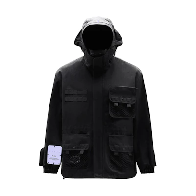 Alexander McQueen Black Solid Color Utility Hooded Jacket 664901-RRA18-1133