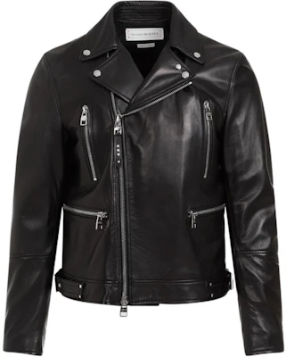 Alexander McQueen Black Solid Color Zip-Up Fitted Long-Sleeve Jacket 626381-Q5AML-1000 Buy Alexander McQueen Black Solid Color Zip-Up Fitted Long-Sleeve Jacket 626381-Q5AML-1000