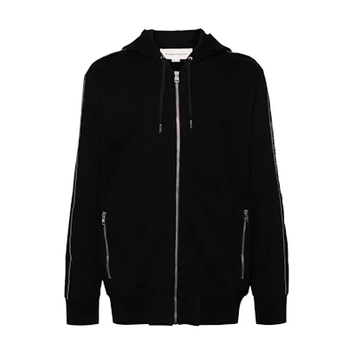 Alexander McQueen Black Solid Color Zip-Up Hoodie Jacket 654794-QXAAP-0548
