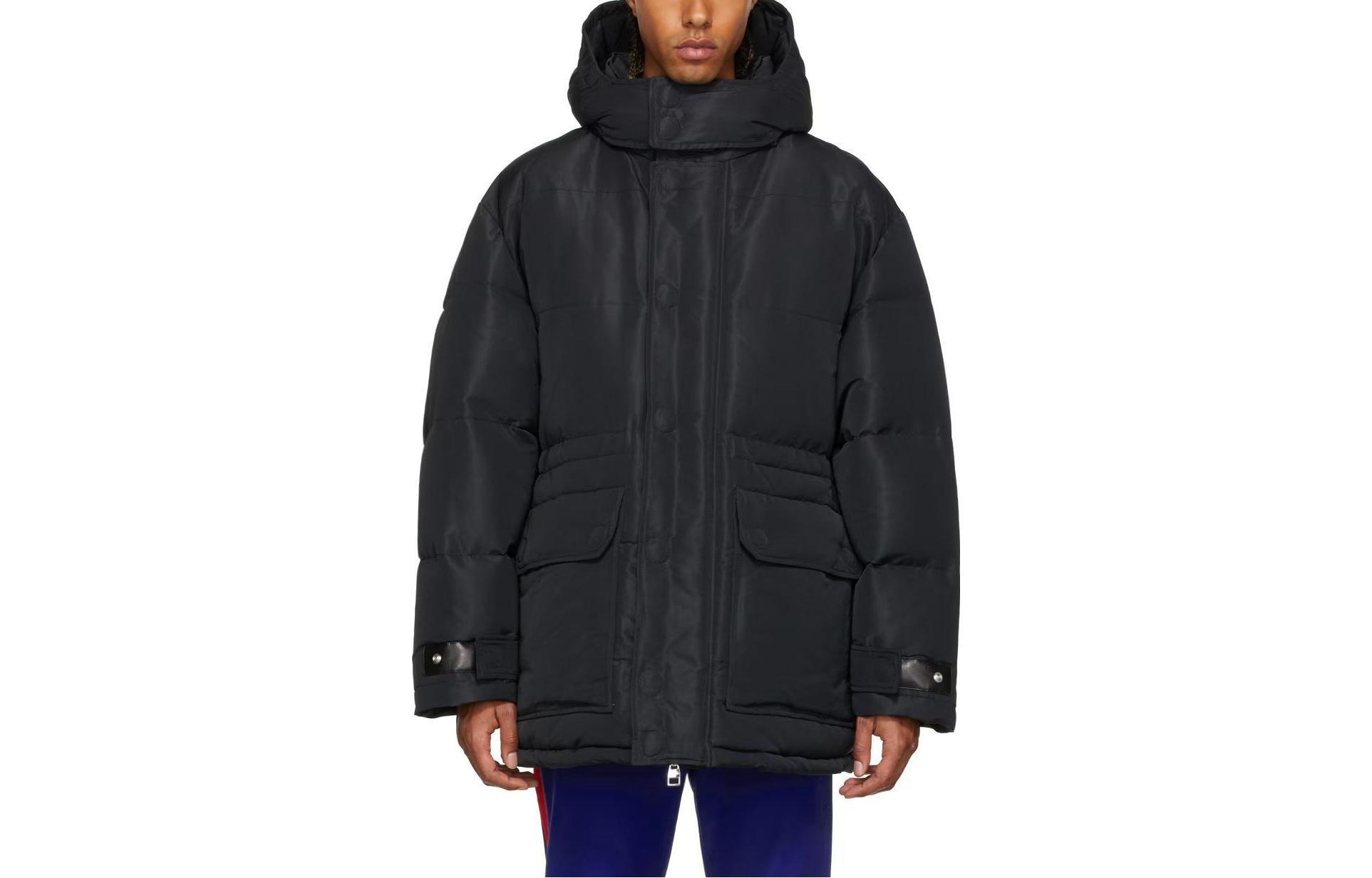 Alexander McQueen Black Solid Detachable Hood Long-Sleeve Jacket 662284-QRR67-1000