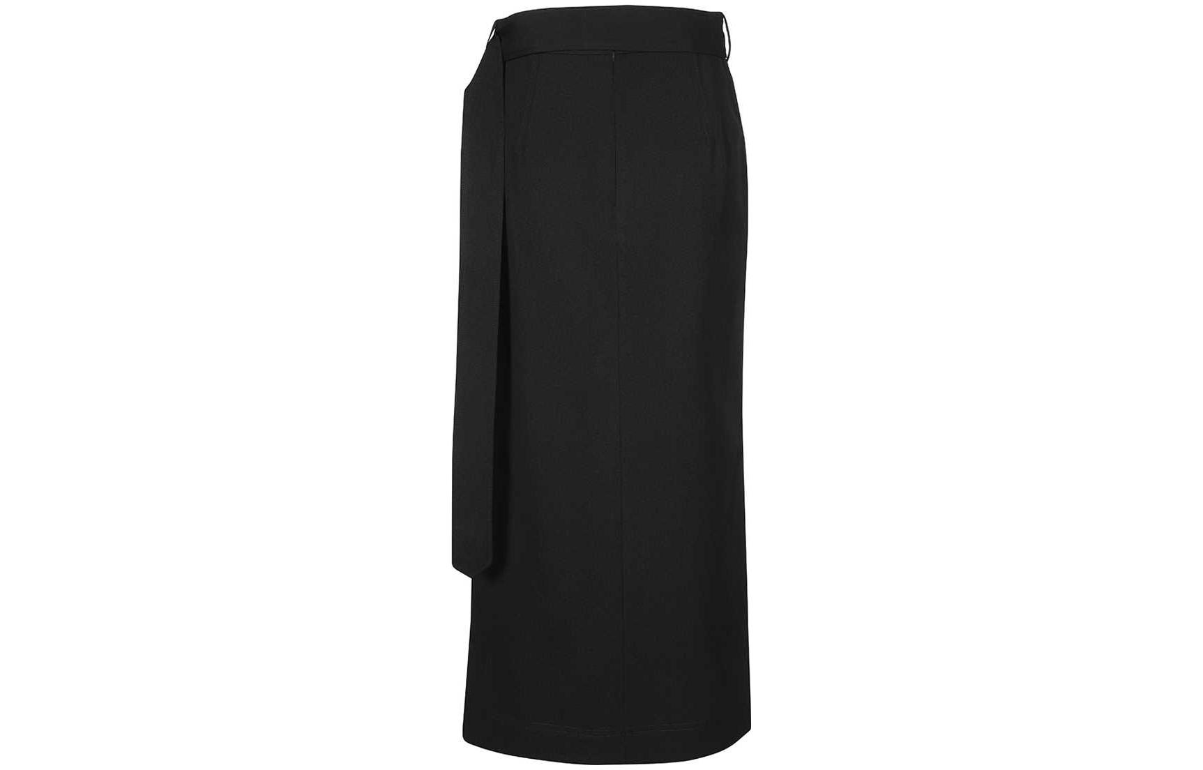 Lookbook Alexander McQueen Black Solid Lace-Up Midi Skirt 729305-QJACF-1000