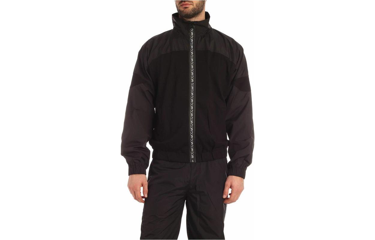 Alexander McQueen Black Solid Stand Collar Zip Slim Fit Jacket 577189-ROT29-1000