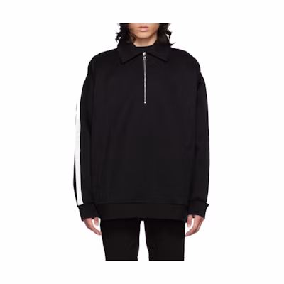 Alexander McQueen Black Striped Collar Long Sleeve Sweatshirt 707448-QTX56-1010