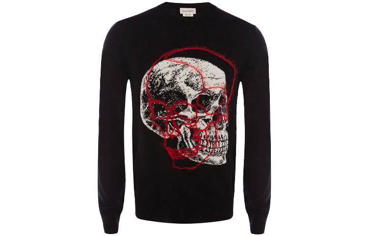 Order Alexander McQueen Black Wool Crewneck Pullover Sweater 626440Q1WZF1033